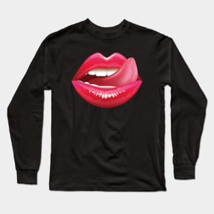 Funny Tongue face mask Long Sleeve T-Shirt